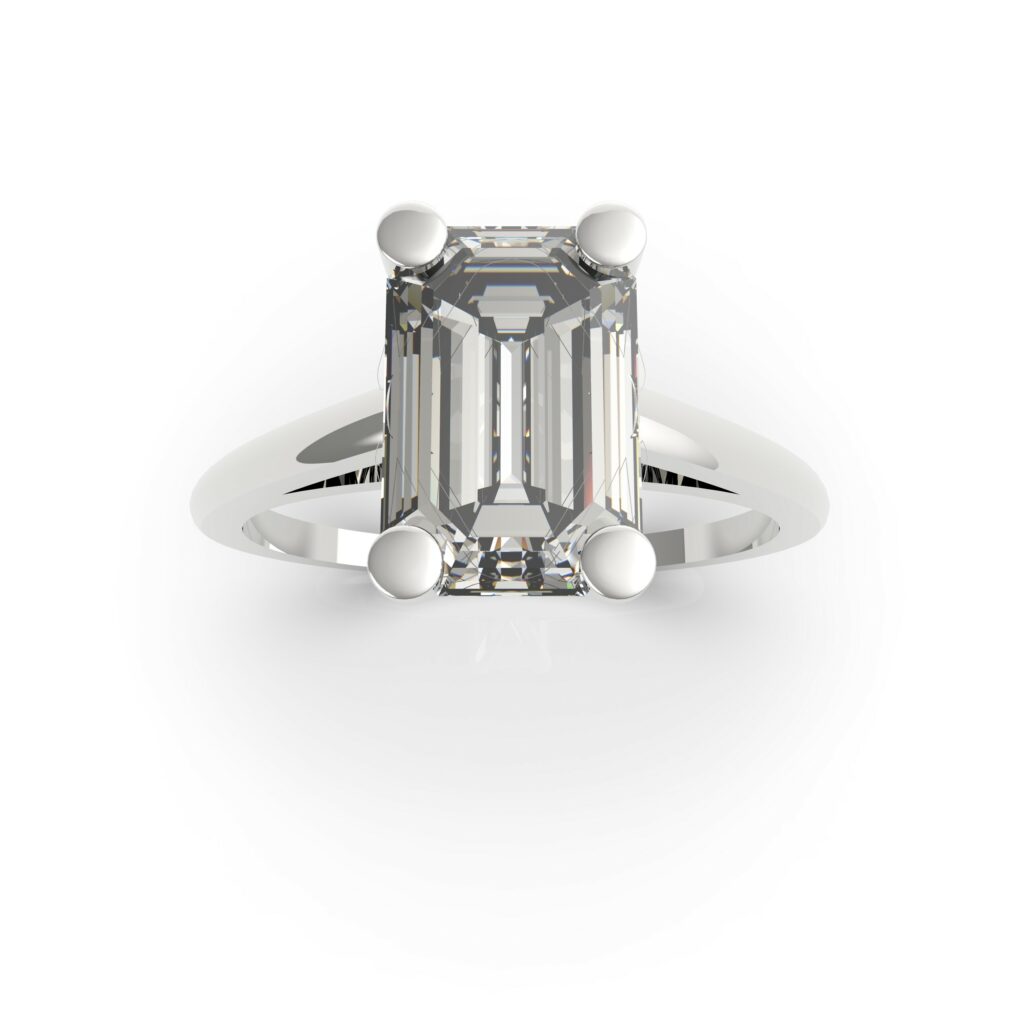 Diamond emerald solitaire 8 prongs - BS21