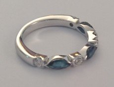 Sapphire and diamond wedding ring - BA03
