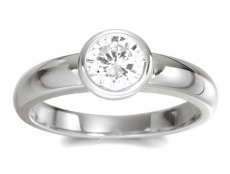 Bezel set diamond solitaire ring - BS13
