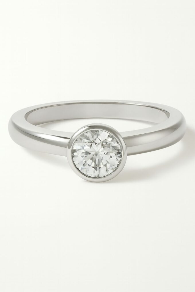 Partially bezel set diamond solitaire - BS15