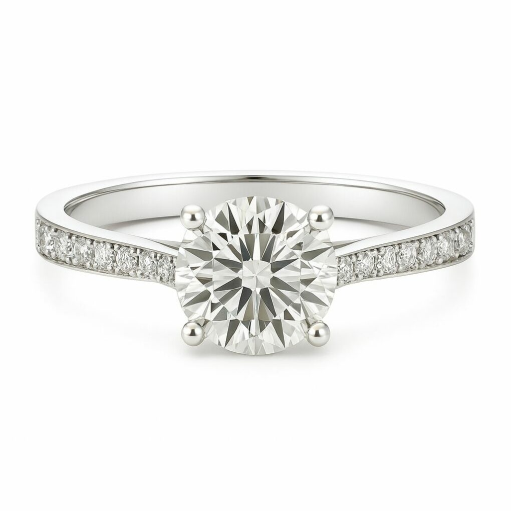 Bague diamant et pavage