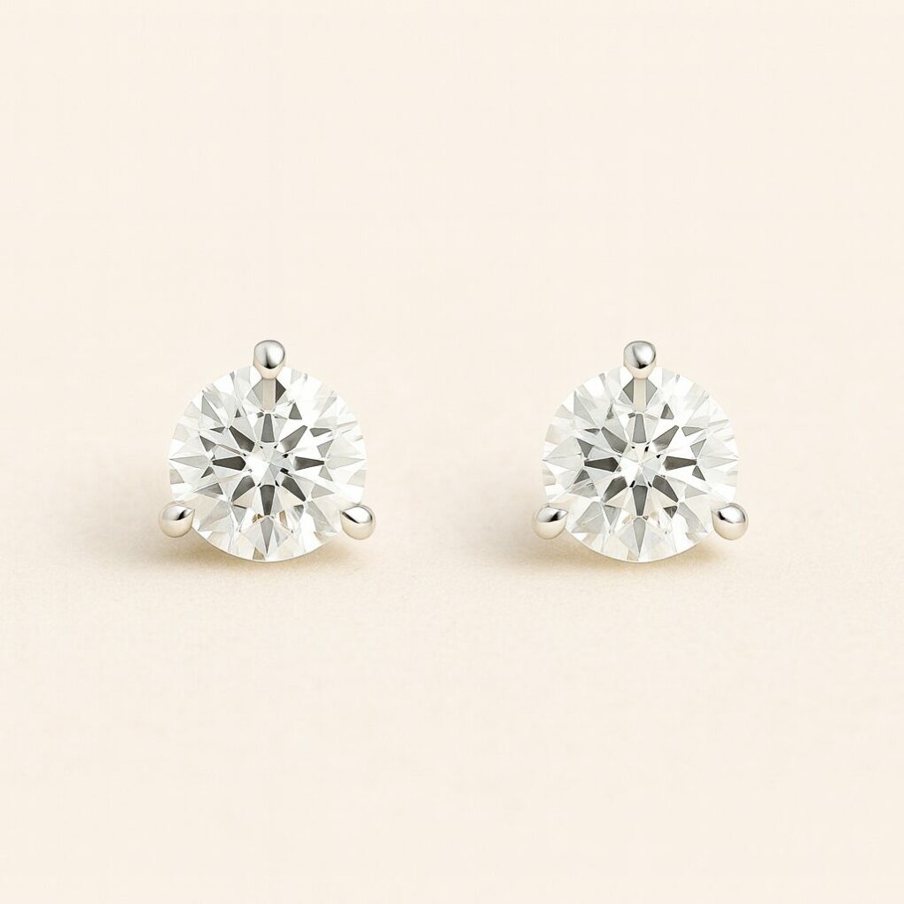 Boucles d'oreilles diamant 3 griffes
