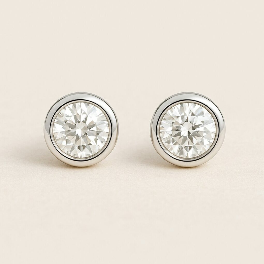 Boucles d'oreilles diamants serti clos