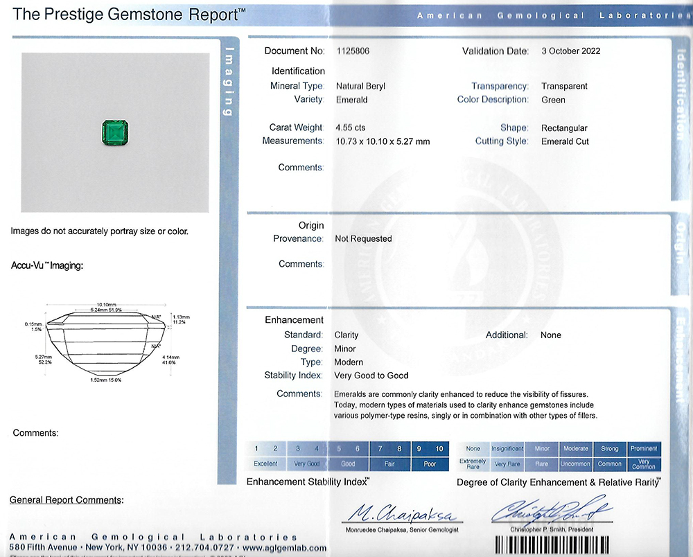 Émeraude Naturelle 4.55 Cts