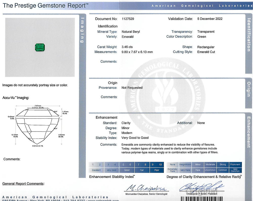 Émeraude Naturelle - 3.46 Cts