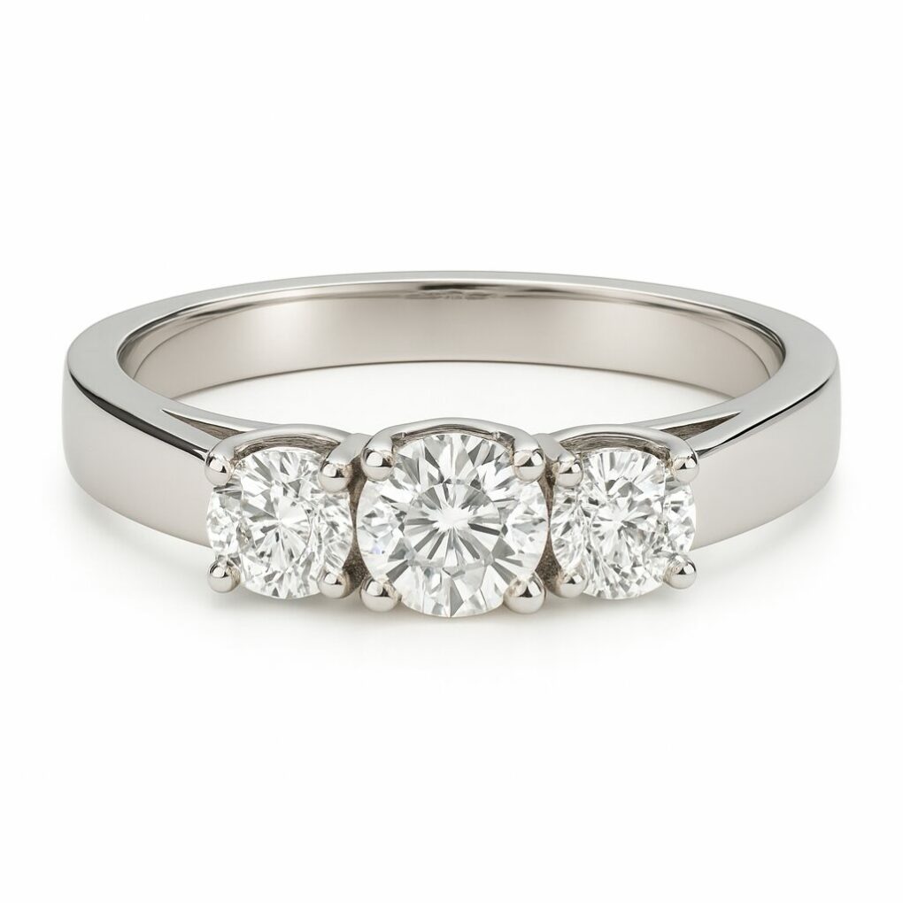 Bague 3 diamants naturels