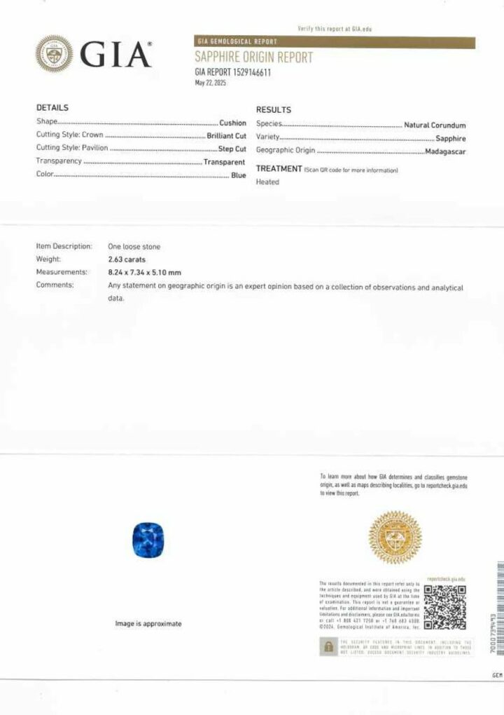 Saphir naturel - Taille ovale 2.63 Cts