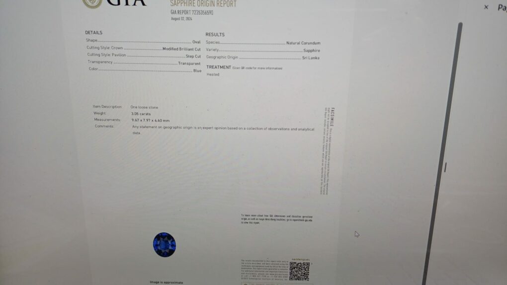Saphir Naturel - Taille ovale - 3.05 ct