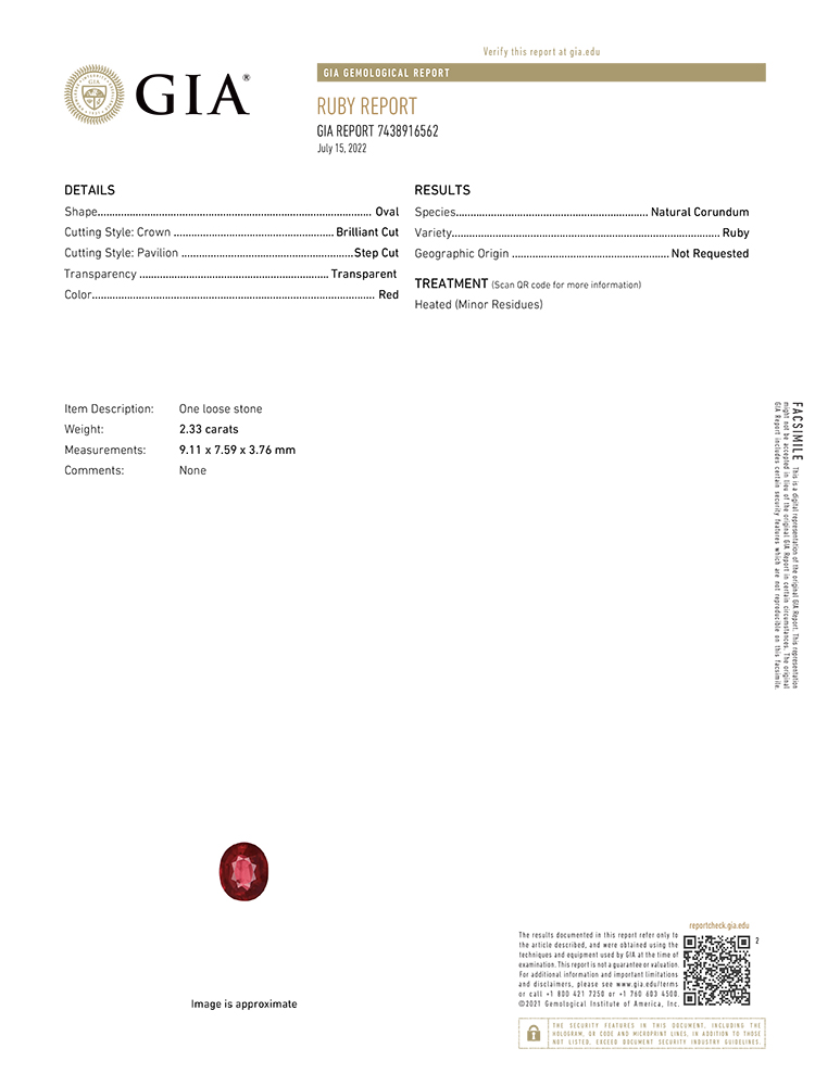 Rubis Taille Ovale - 2.33 Cts
