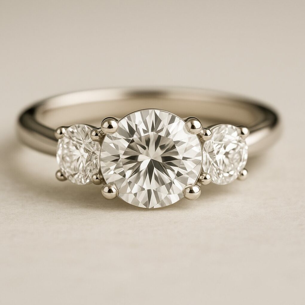 Three stone diamond ring 3 diamonds - BT05