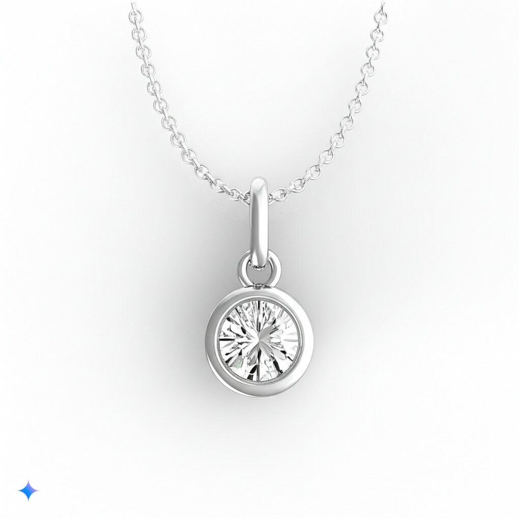 Pendentif solitaire diamant naturel serti clos