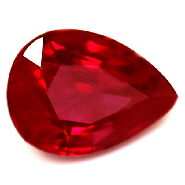 Rubis Naturel - Taille poire - 1.02 cts