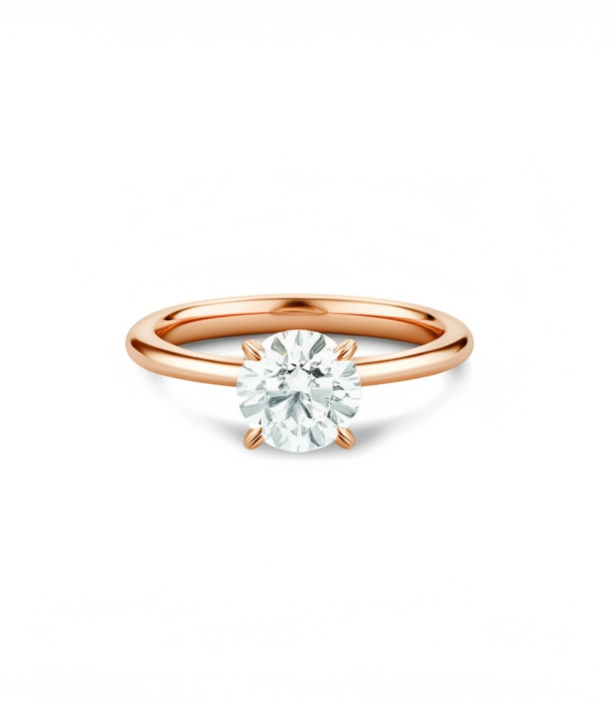 Solitaire Bague or rose 18K