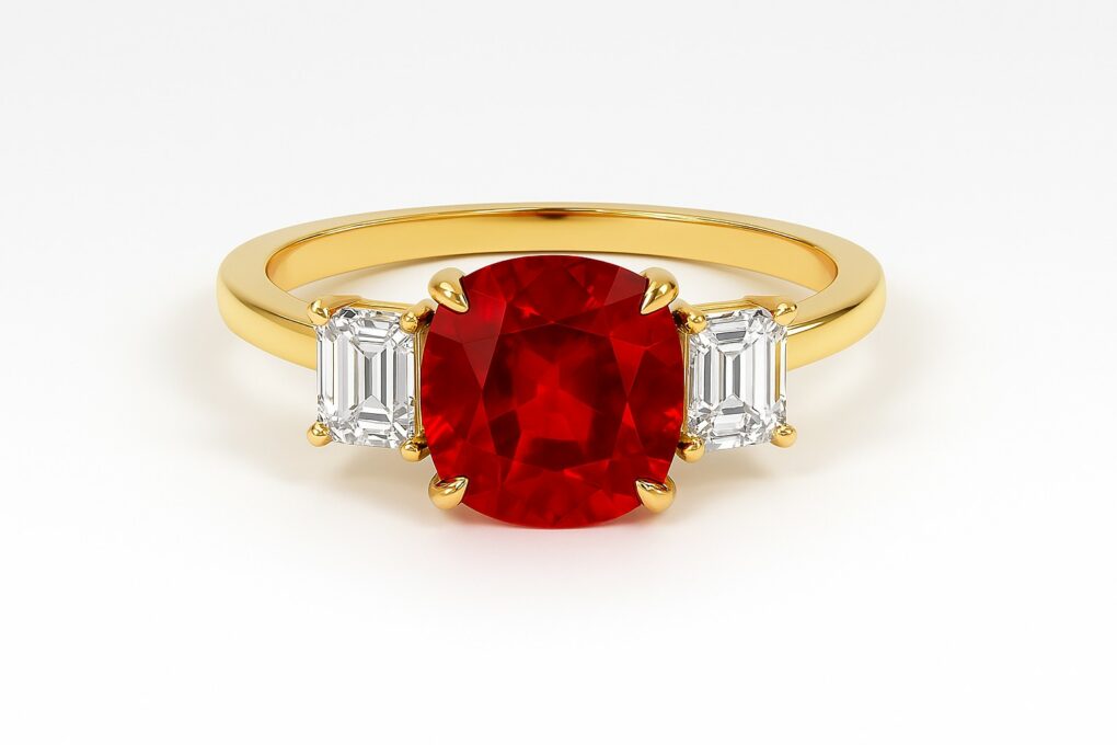 Bague rubis et diamants