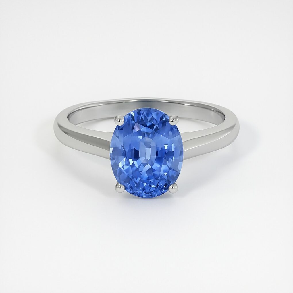 Bague solitaire saphir