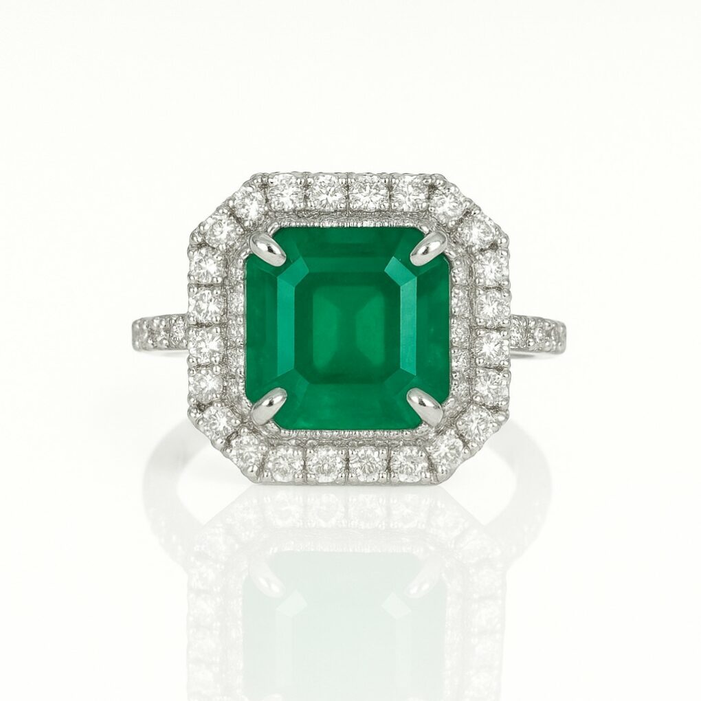 Bague émeraude et diamants