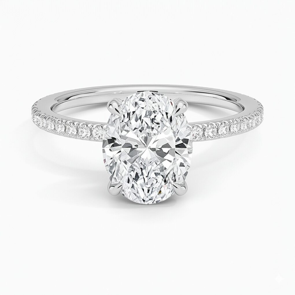 Diamant ovale + pavage sur l'anneau