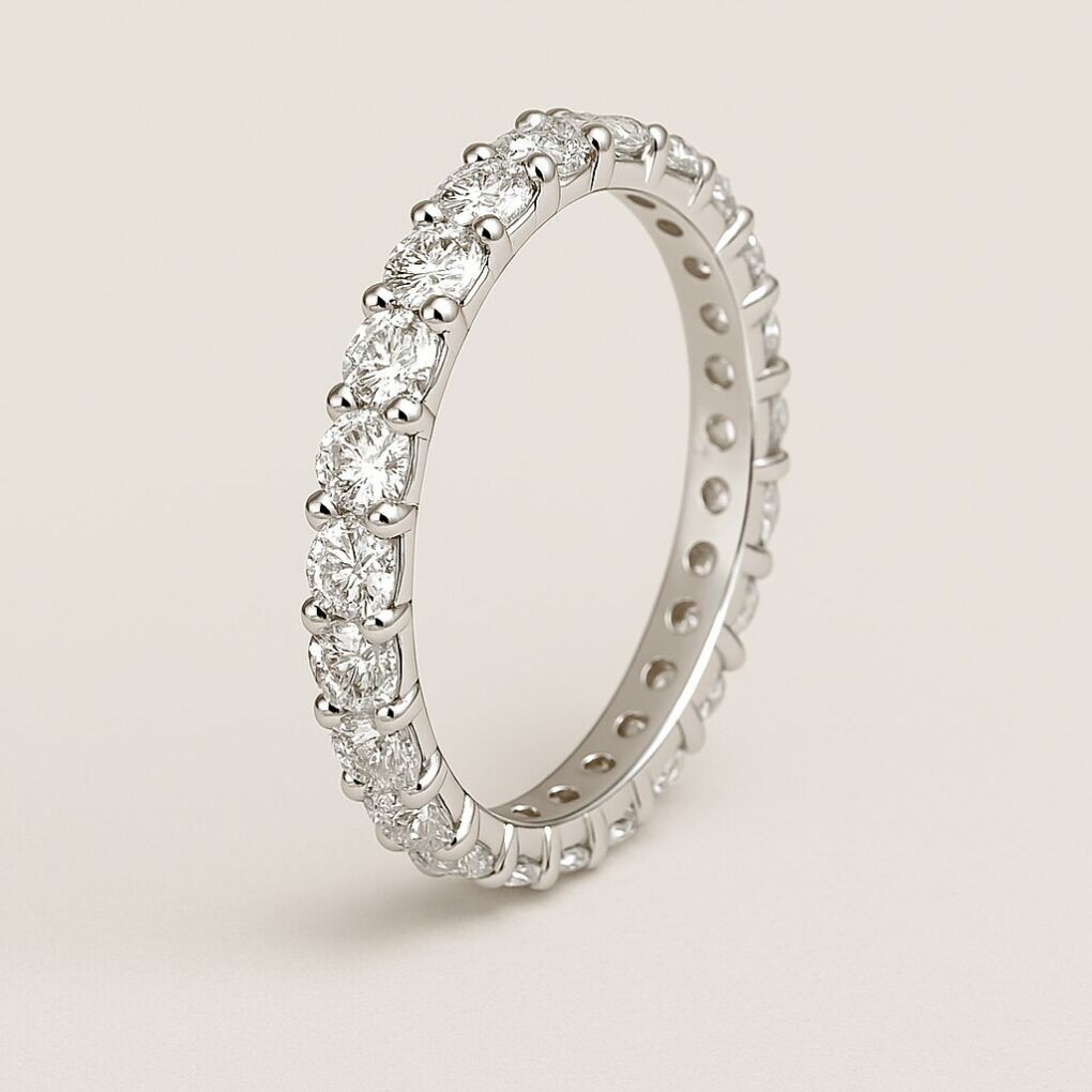 Alliance diamants naturels - Serti griffes - or 18K
