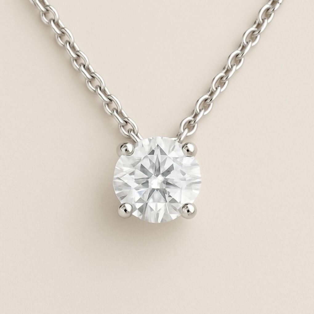 Pendentif diamant naturel - or 18K