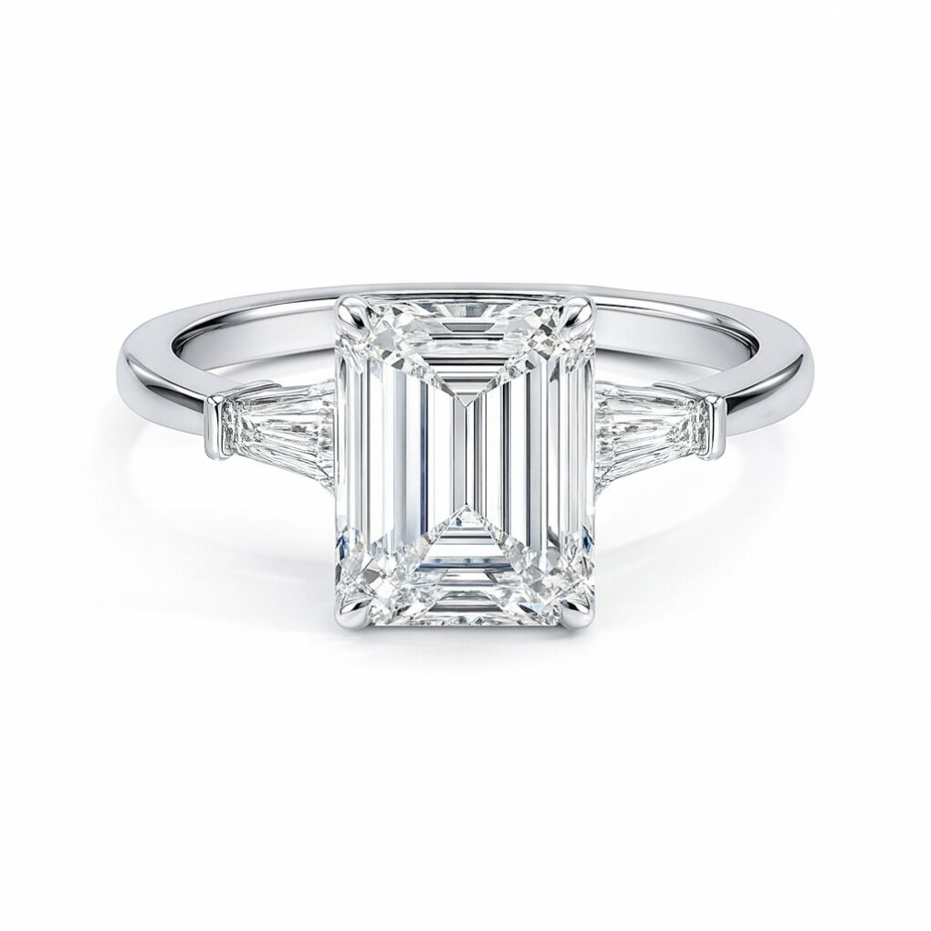 Bagues diamant avec pierres accompagnatrices