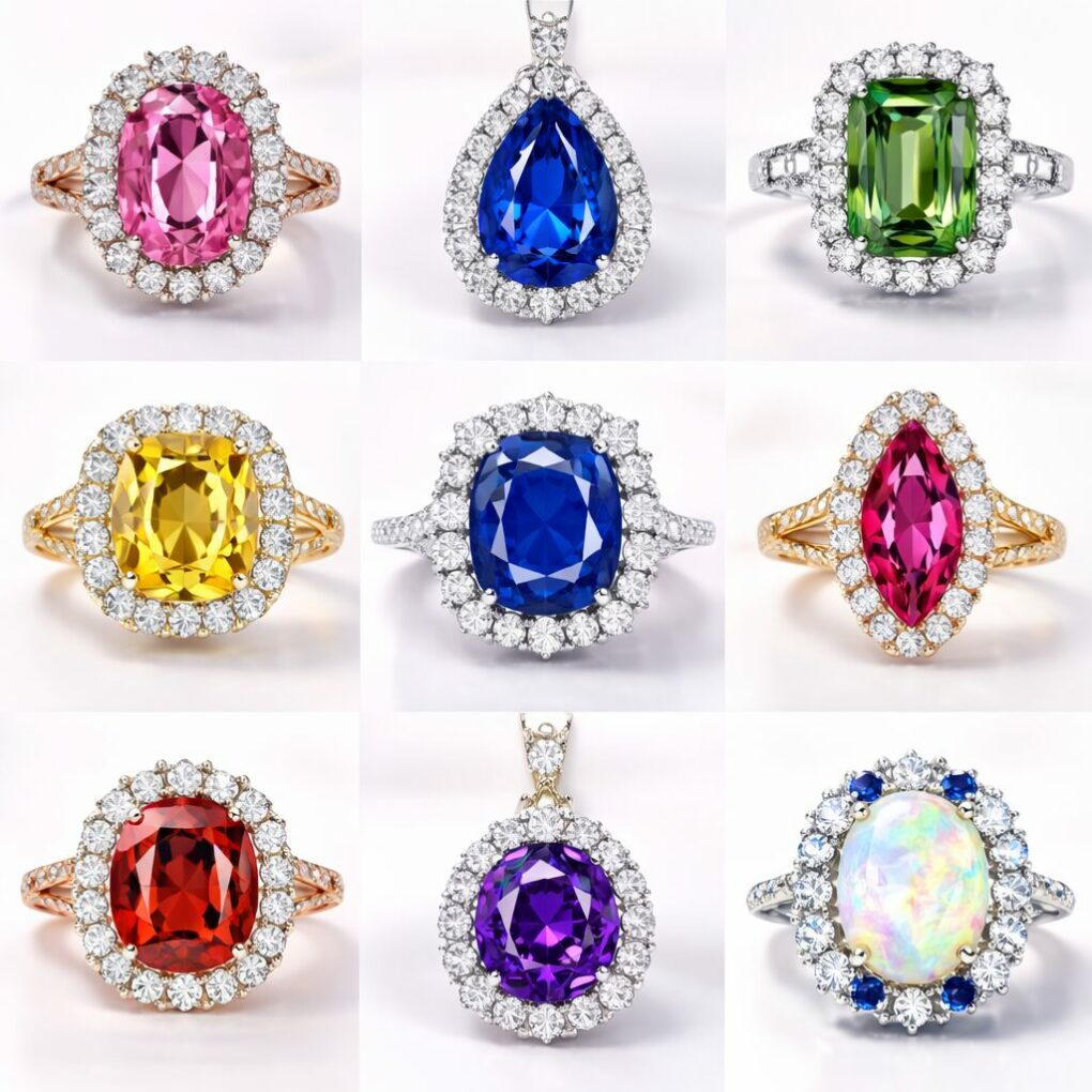 Bijoux avec pierre de couleur