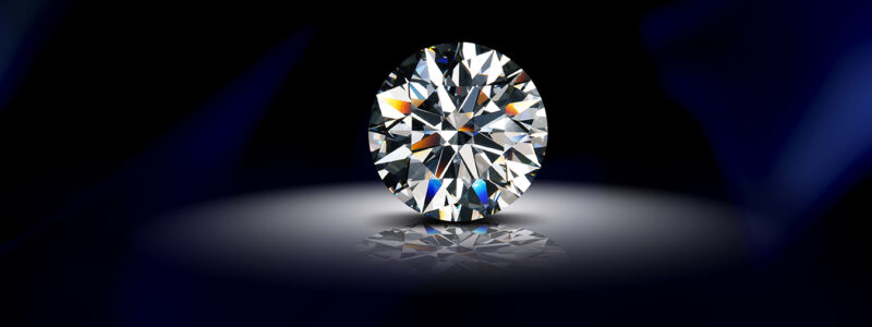diamant blanc rond dans l'obscurité