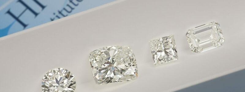 présentation de 4 diamants blancs de différentes formes