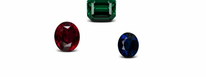 pierres de couleur : rubis, saphir, émeraude