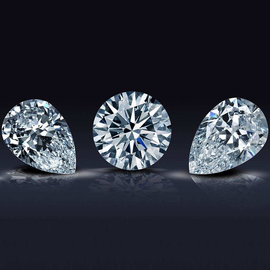 diamants blancs de taille brillant et poire