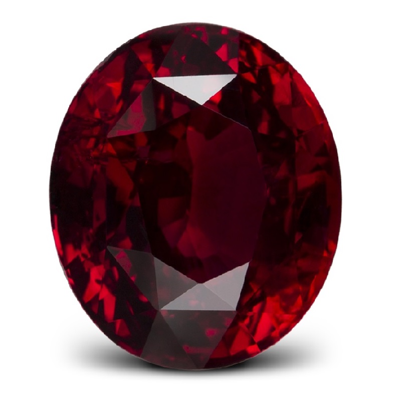ravissant rubis de couleur rouge et de taille ovale