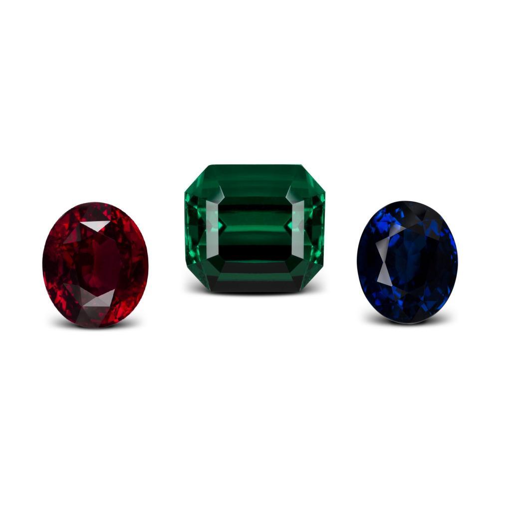 pierres de couleur : rubis, saphir, émeraude